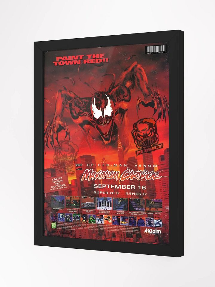 Retro Poster: Spider-Man Venom Maxium Carnage game. 1994 Pre-release advert. - Size 12" x 16" product image (2)