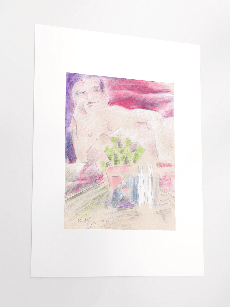 Pink Figure w/Books & Flowers: What Made the Boom 7.24.85 print product image (4)