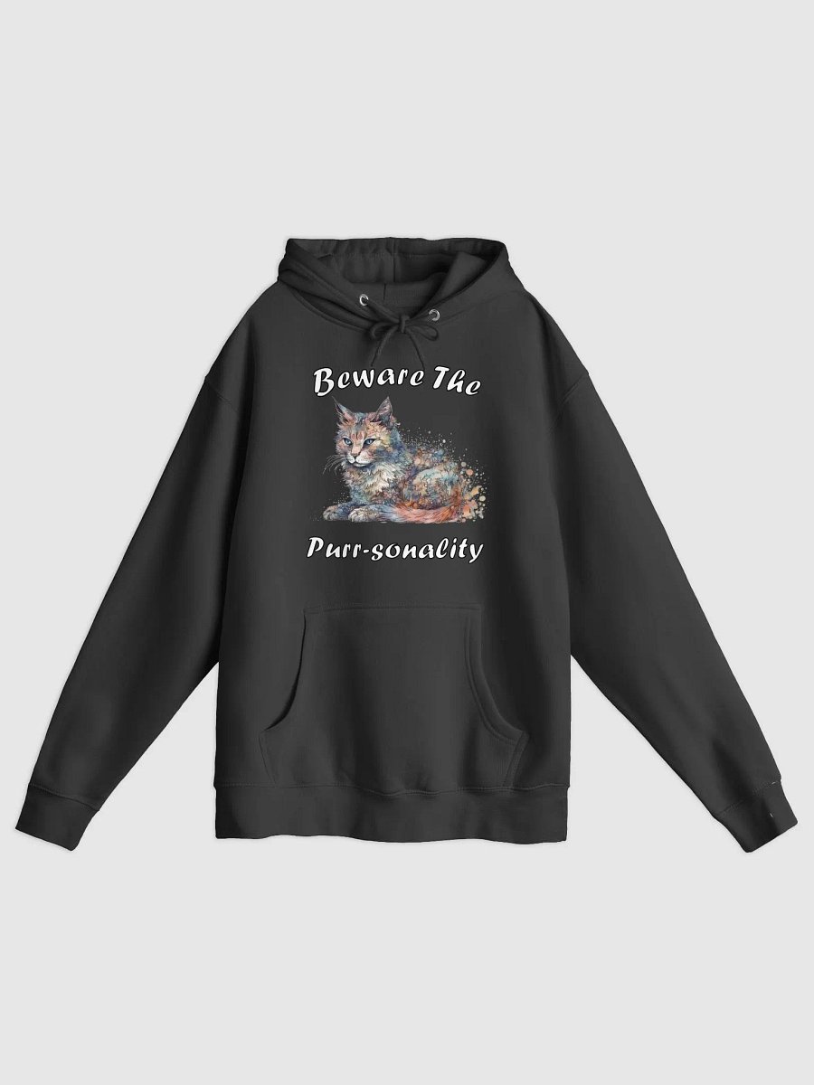 Beware The Purr-sonality Cat Illustrated Pullover Hoodie (Front Only) product image (2)
