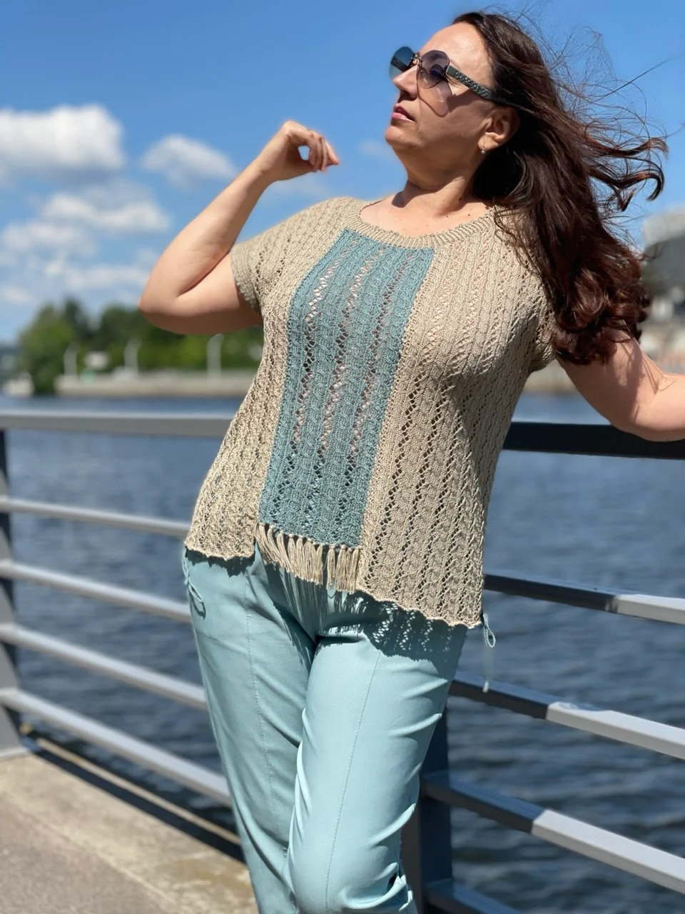 PDF мастер-класс по вязанию летнего ажурного топа с бахромой | Женский Топ | Вязание спицами product image (5)