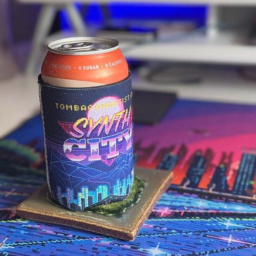 Tired of your coozies with witty remarks? Wanting one that just has vibrant pixel art? I got you. 
The samples came out great...