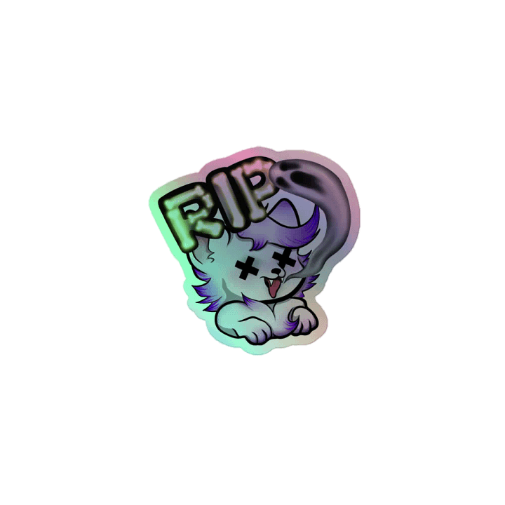 RIP Ghostly Wolf Holographic Sticker product image (1)