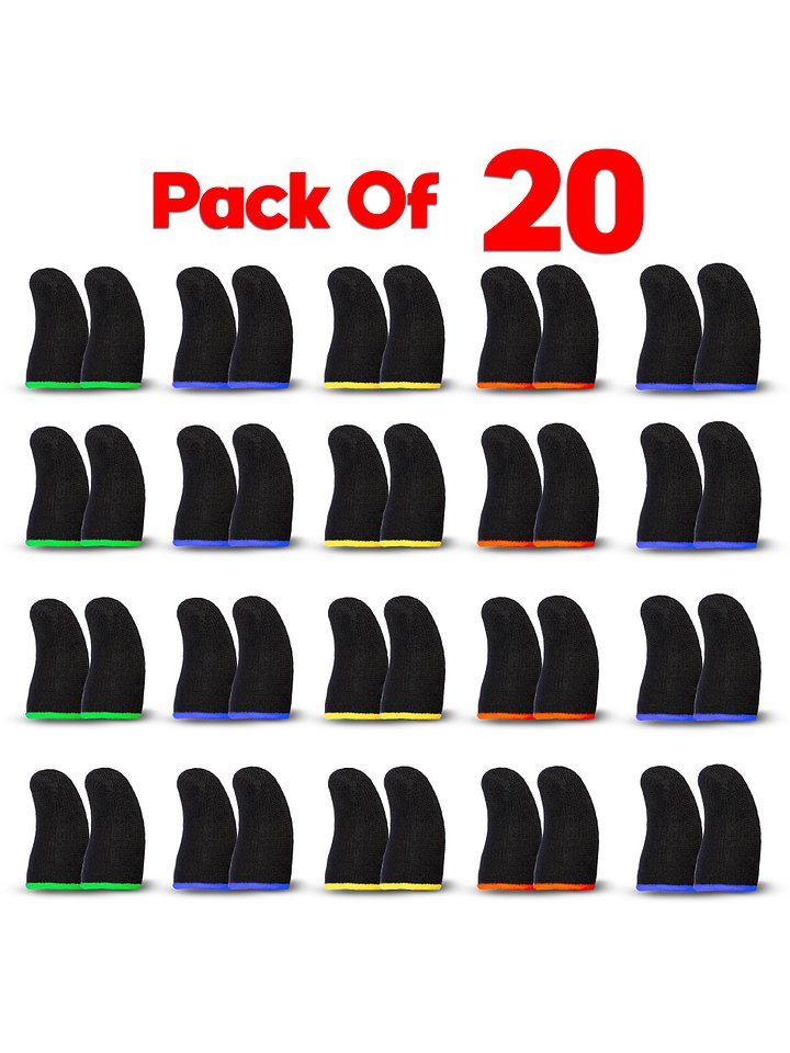 Finger Sleeves for Mobile Gaming ,PUBG, Free Fire Anti-Slip ( 4 CM Black ) Pack of 20 product image (1)