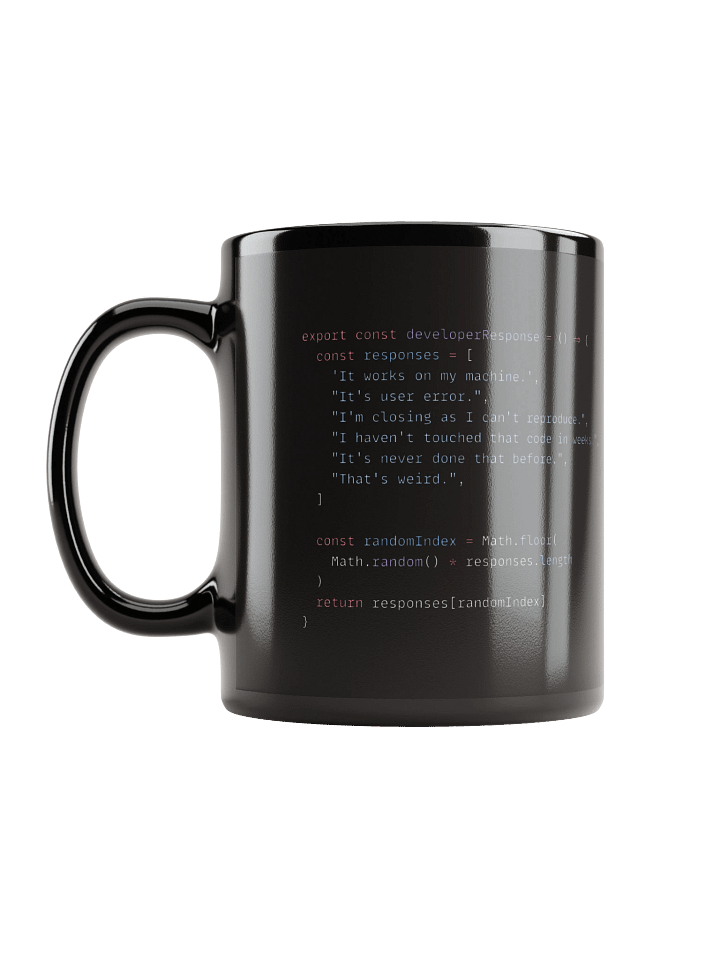 Developer Excuse Javascript Mug - Black product image (1)