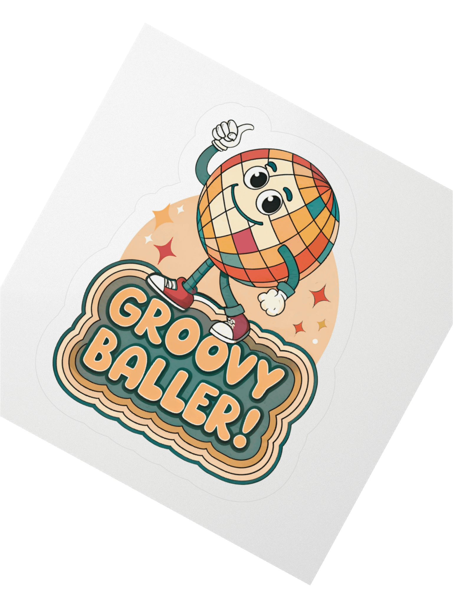 Groovy Baller Kiss Cut Stickers product image (2)
