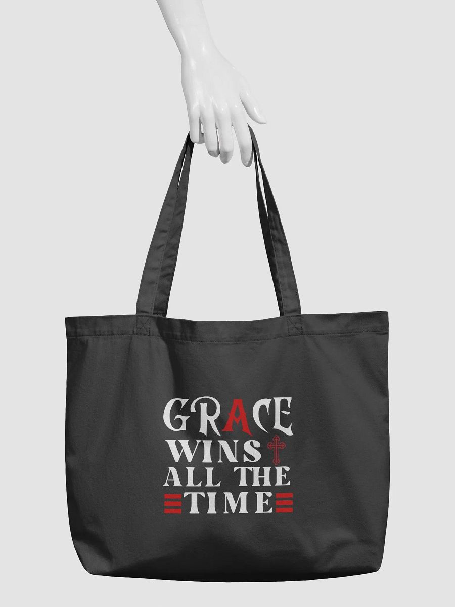 Grace Wins All The Time, Christian Faith Organic Tote bag product image (3)