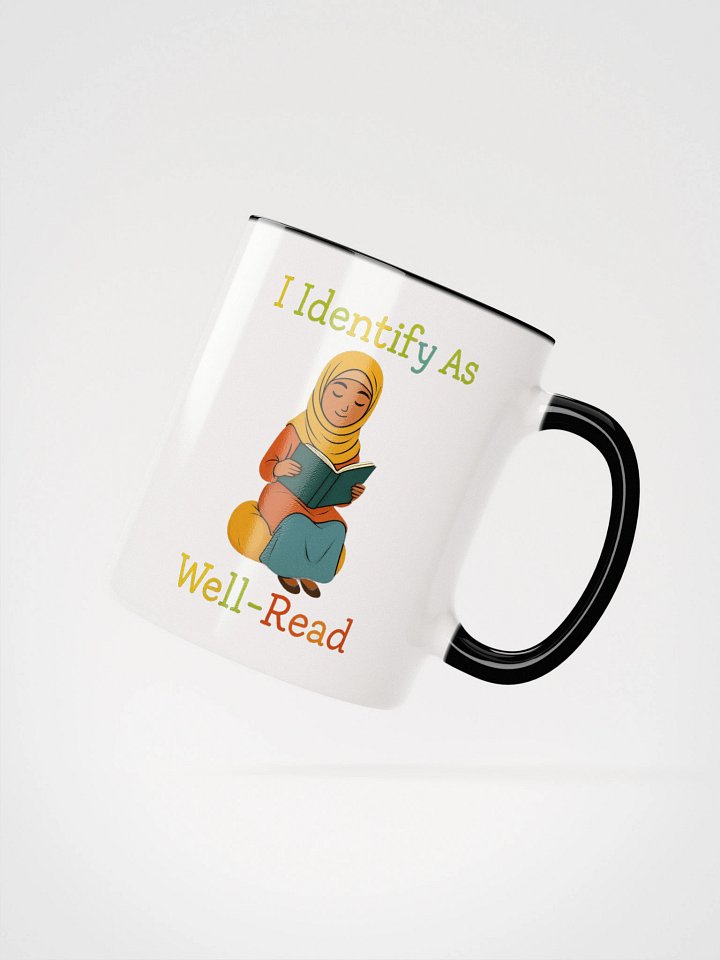I Identify As Well-Read (Girl in Hijab Reading) Accent Mug product image (12)