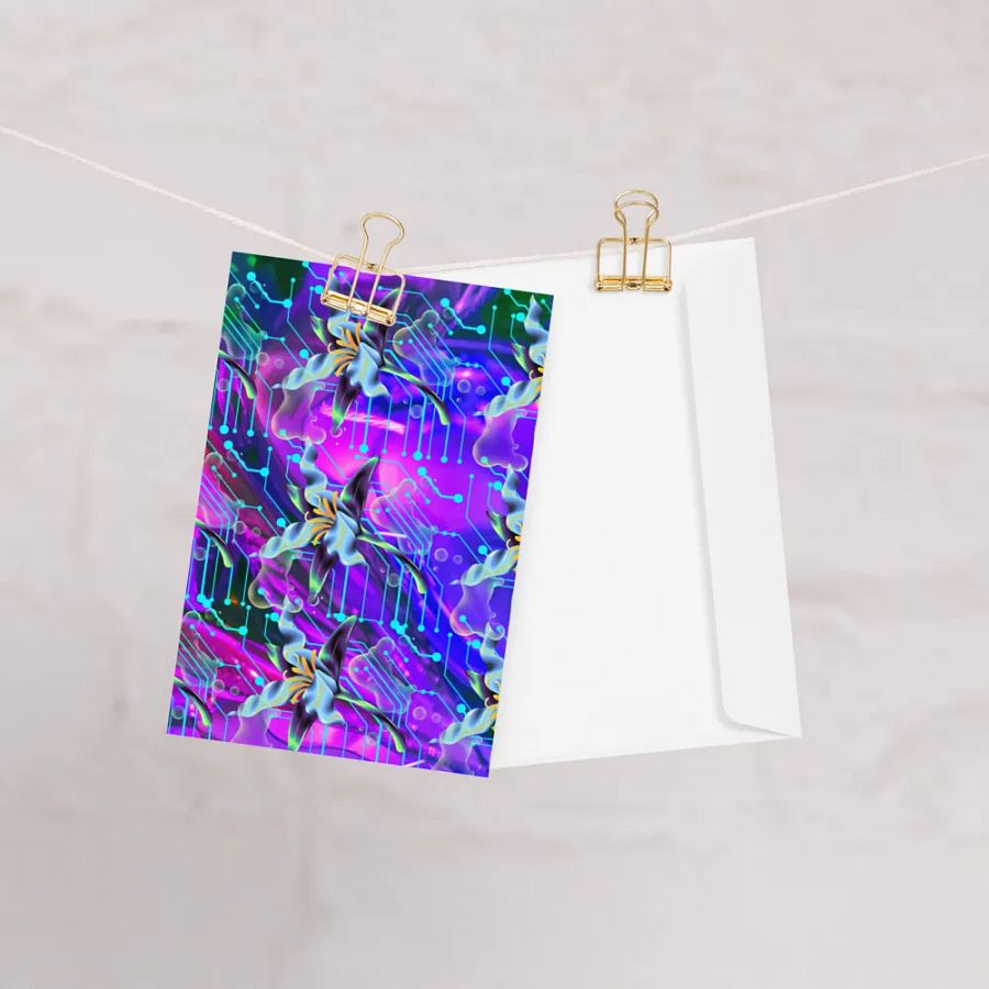 bright pink meta-magic greeting card product image (12)