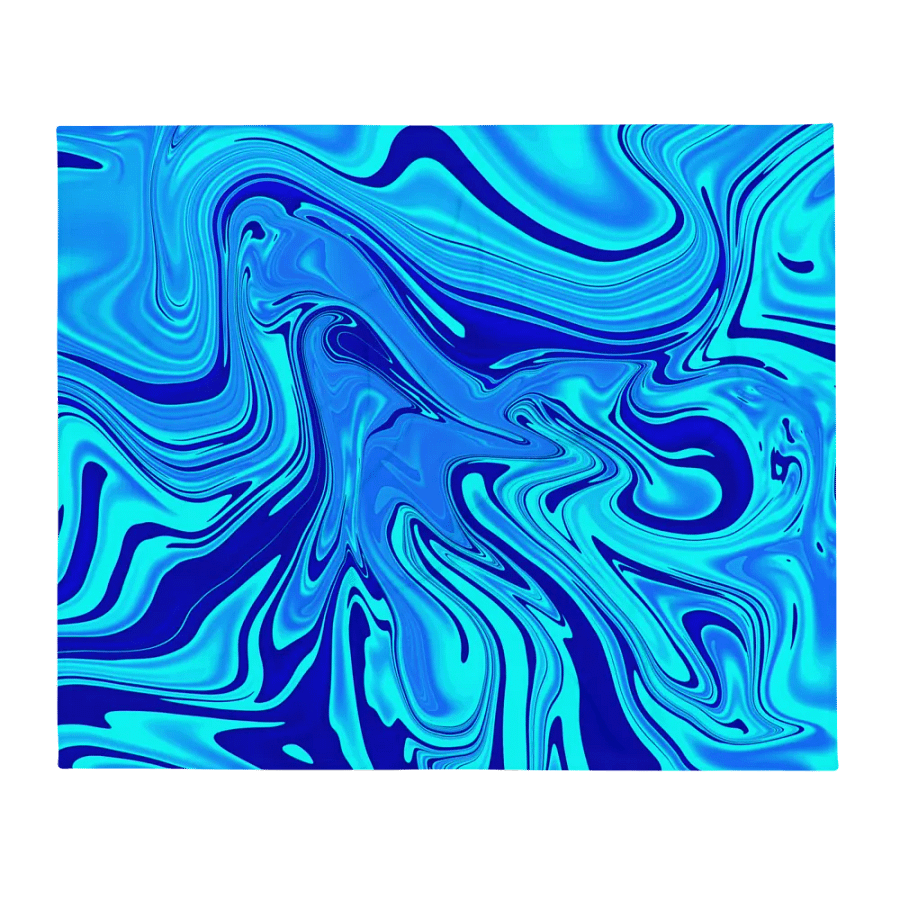Throw Blanket - Light and Dark Blue Digital Fluid Art product image (7)