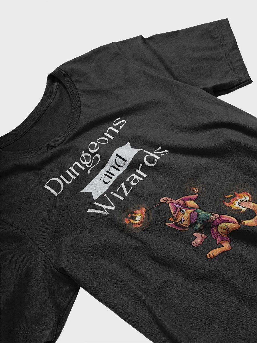 Cat Fire Wizard 'Dungeons and Wizards' T-Shirt - Fantasy Feline Apparel product image (3)