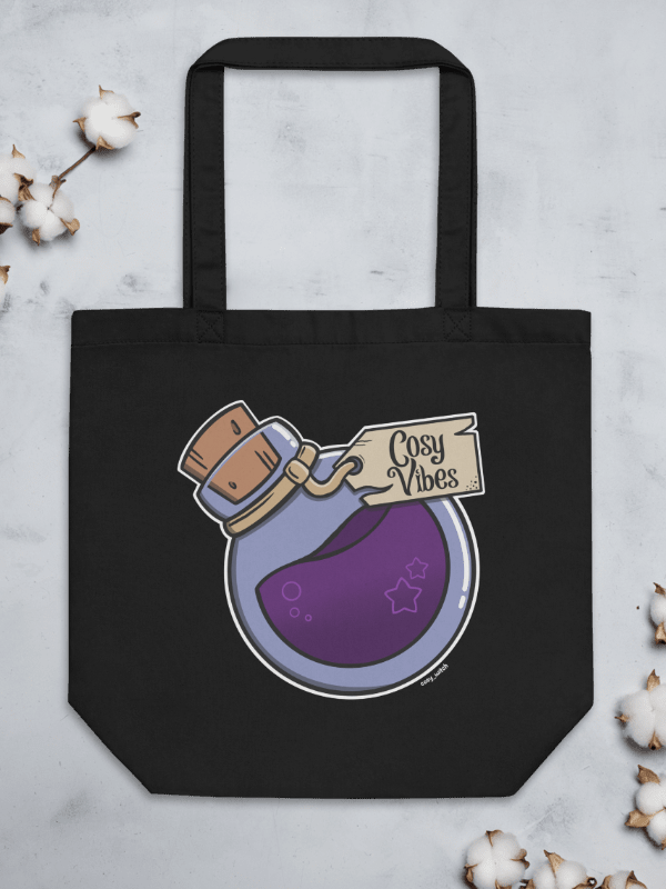 Cosy Vibes Potion Eco Cotton Tote Bag - Black product image (3)