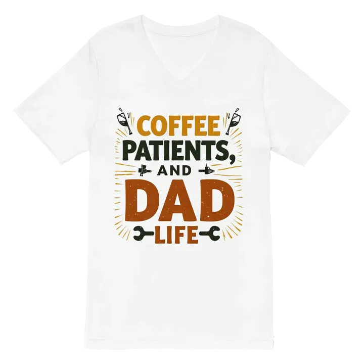 coffee, patients, and Dad Life V-Neck Tee product image (2)