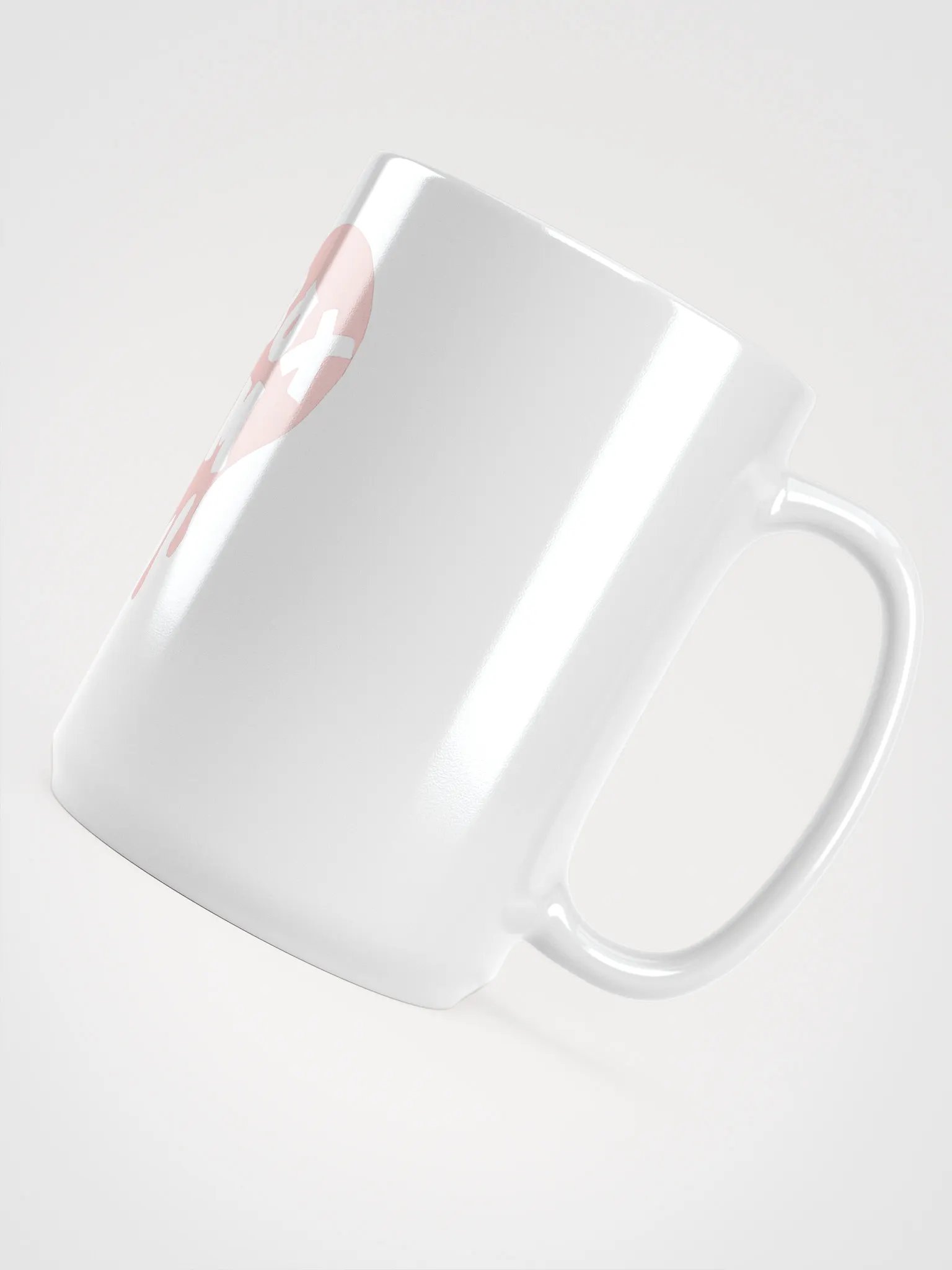 HOT BOX FAM TRANSPARENT PALE PINK HEART LOGO COFFEE MUG product image (4)