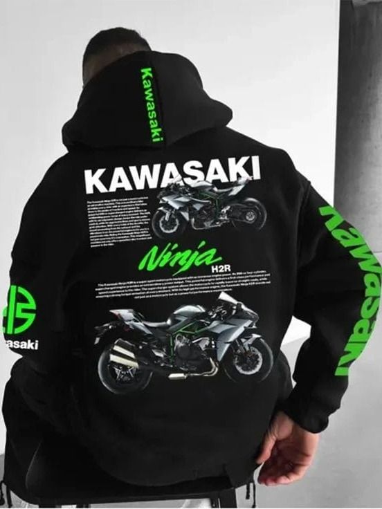 Kawasaki bike hoodie product image (1)
