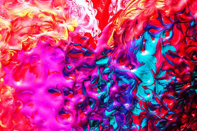 Neon Abstract Wall Art Print – Vibrant Psychedelic Fluid Acrylic Swirl product image (1)