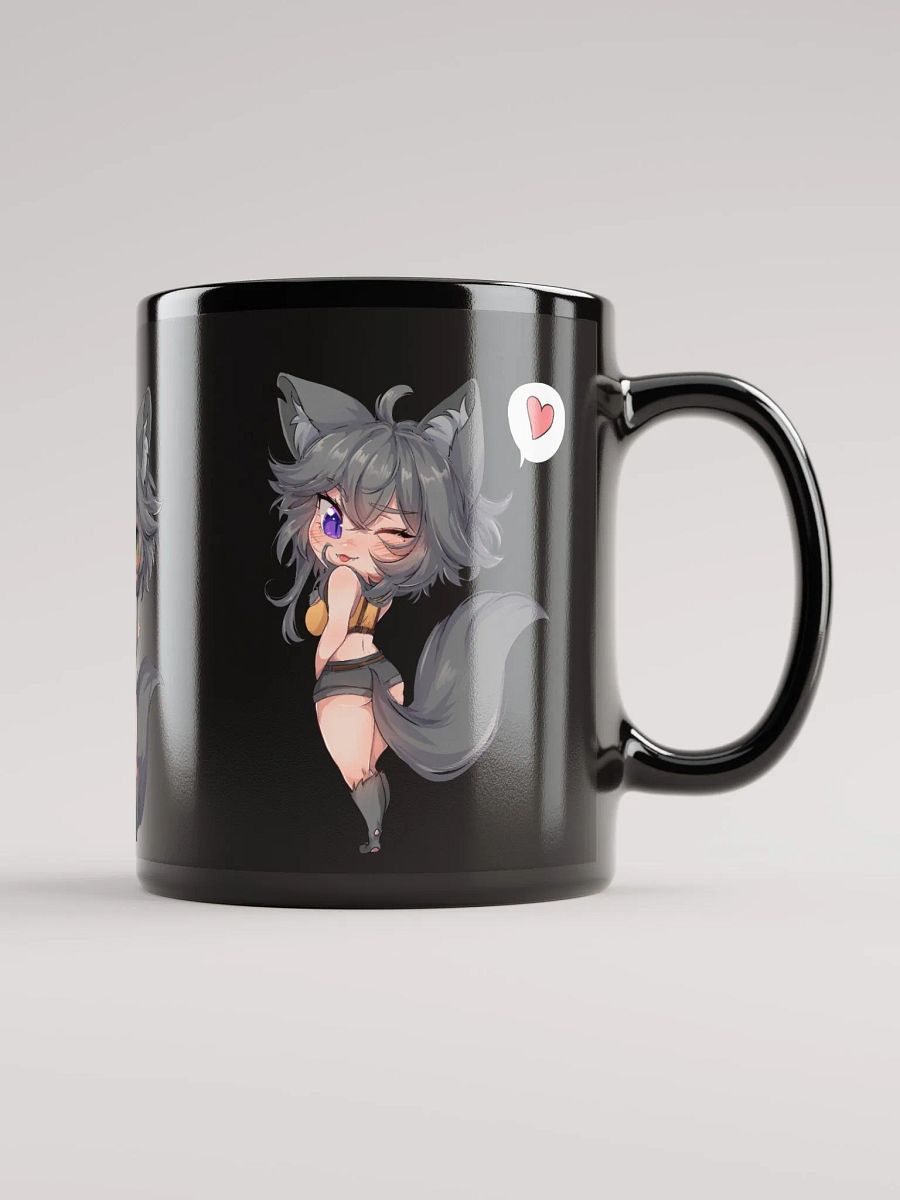WolfcatRisi Chibi Glossy Mug (Black) product image (1)