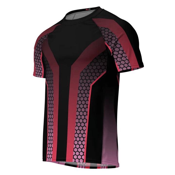 Futuristic Red Gradient Men's Rash Guard product image (1)