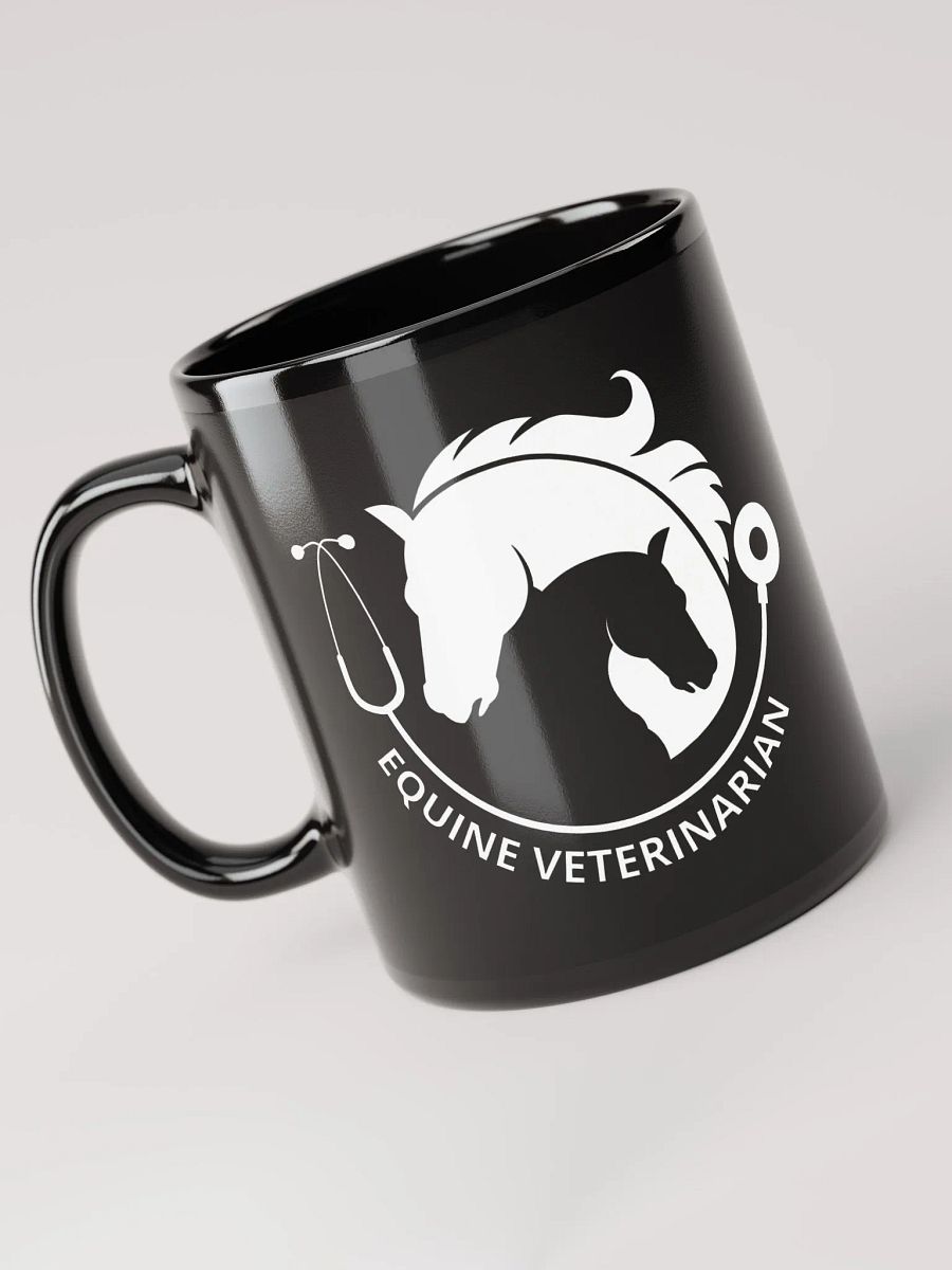 "Equine veterinarian" black glossy mug product image (4)