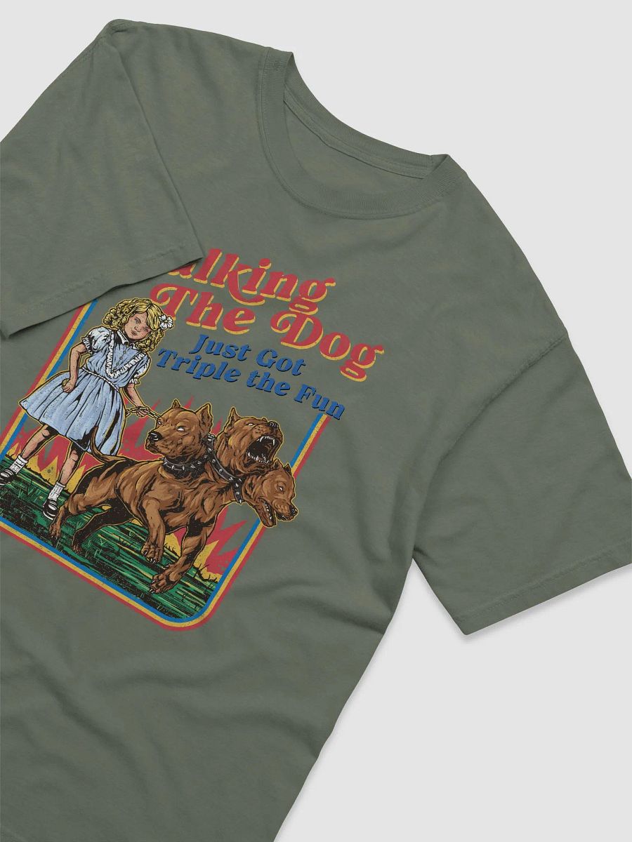 Walking the Dog Just Got Triple the Fun T-Shirt | Funny Retro-Style Fall and Halloween T-Shirt product image (20)