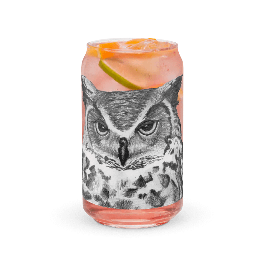 Owl Drawing Glass Can Cup product image (37)