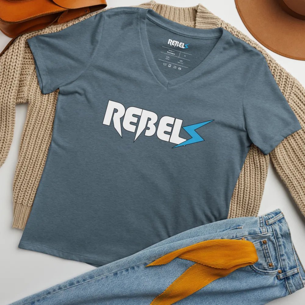 Woman's V Neck | Blue Jean | White/Blue product image (9)