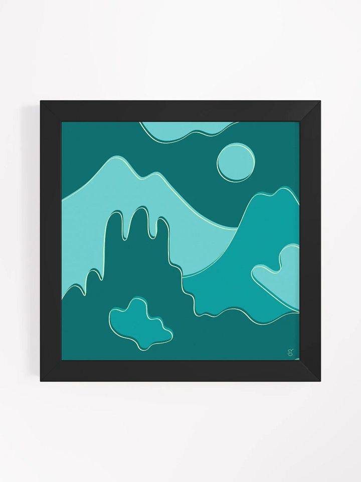Teal Landscape Framed Matte Poster - Abstract Landscape No. 2 product image (12)