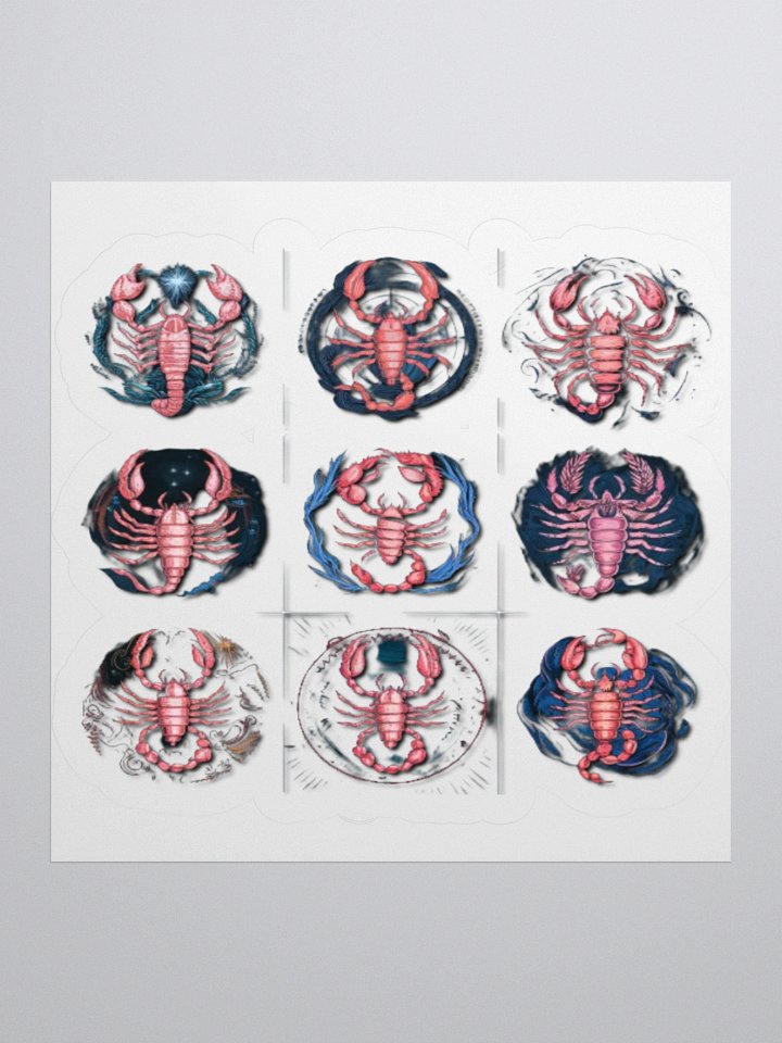 Exclusive Scorpio Zodiac Sticker: Pink Scorpion with Swirling Design - Perfect for Astrology Lovers! product image (2)