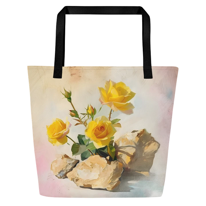 Tote Bag: Vintage Yellow Roses Flowers Floral Design product image (1)