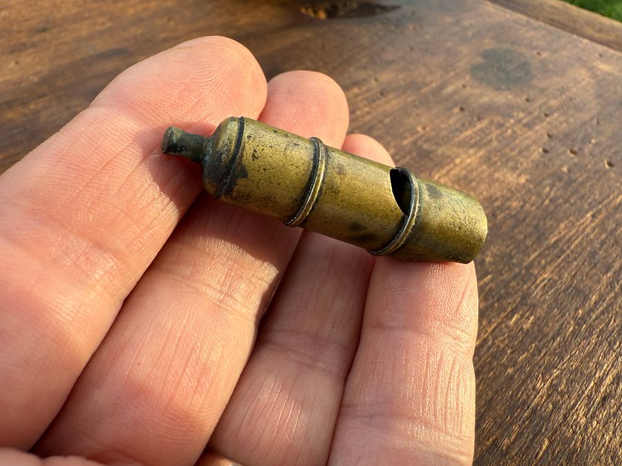 🎎 Antique Japanese Brass Whistle – Likely Taisho-Era Instructor or Military Use – Japan Antique Roadshow product image (8)