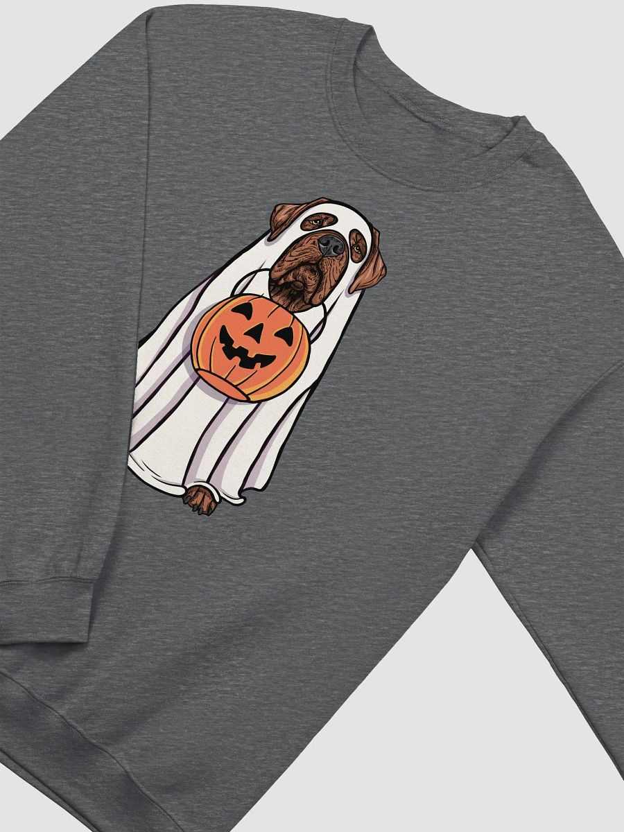 Funny Halloween Neapolitan Mastiff(Red) Sweatshirt | Funny Dog Wearing a Ghost Costume and Holding a Pumpkin Basket product image (8)