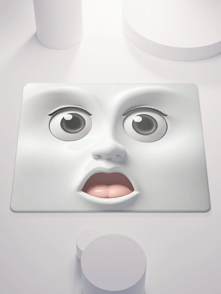 Surprised Expression Premium Mouse Pad: Add a Pop of Fun to Your Desk! product image (1)