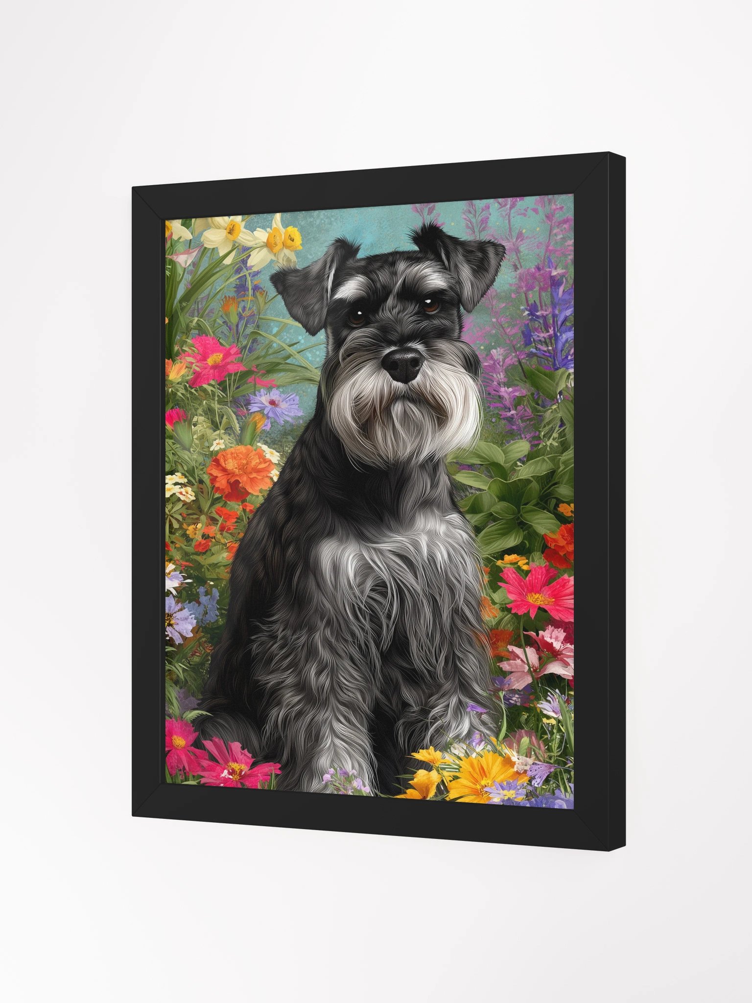 Schnauzer Bloom Framed Matte Wall Art Canvas product image (4)