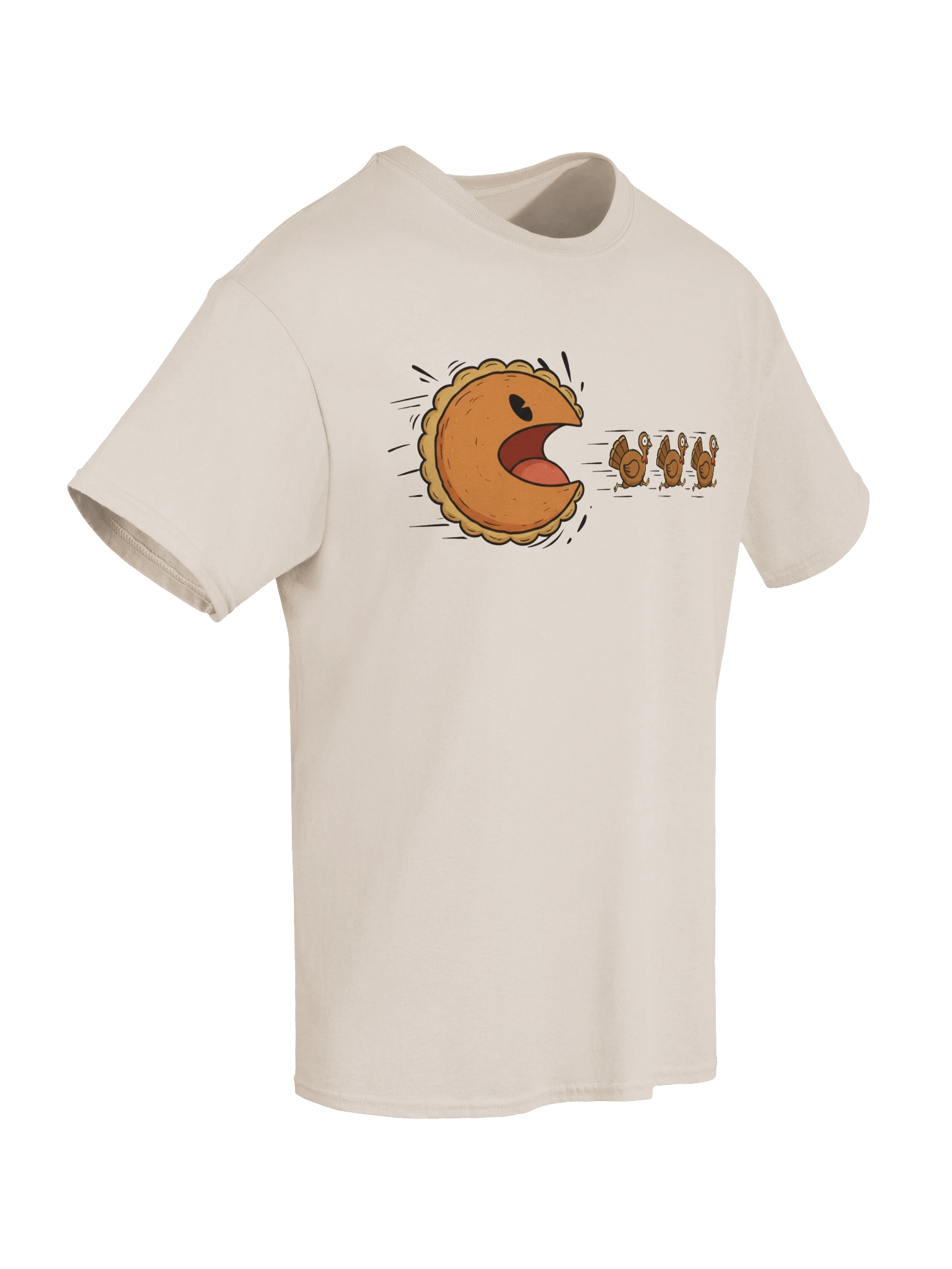 Funny Thanksgiving Pumpkin Pie Chasing Turkeys T-Shirt product image (2)