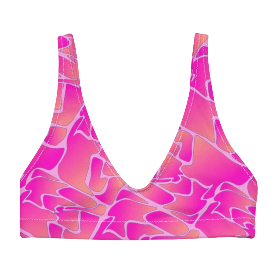 Crazy Paving Pink Pattern Padded Bikini Top product image (4)