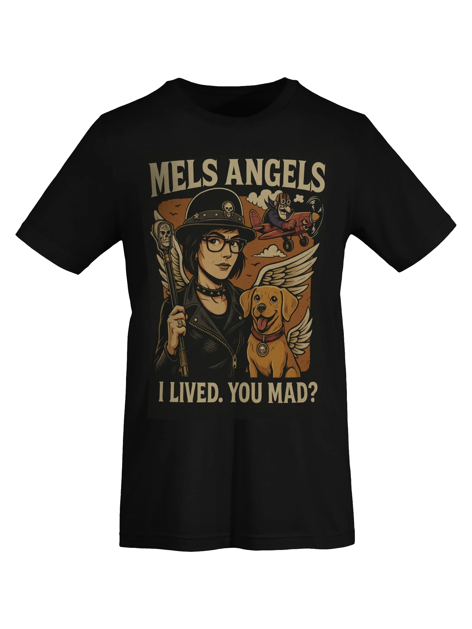 Original design- Mel’s Angels “I Lived. You Mad?” T-Shirt – Bella+Canvas Unisex Graphic Tee, Road-Worn Survivor Series product image (8)