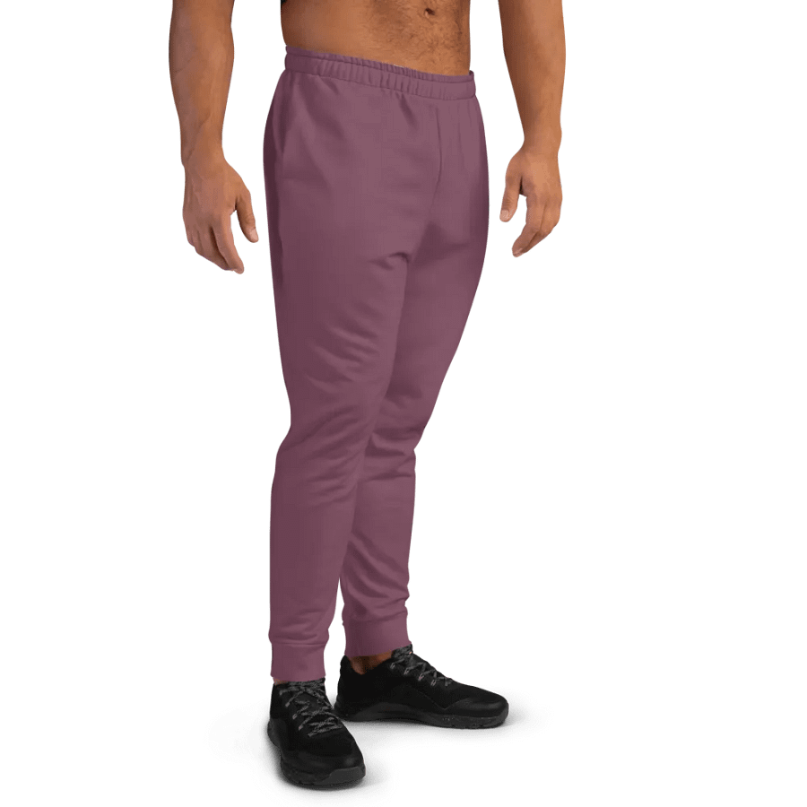 Plain Deep Purplish Red Soft Summer Recycled Polyester Premium Men's Joggers by Treasure Pie product image (8)