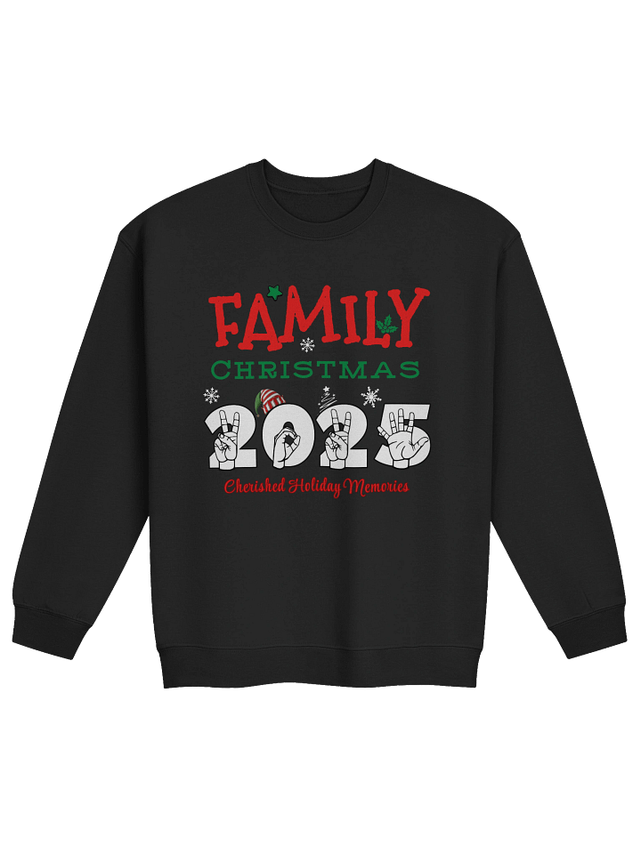 "Family Christmas 2025 – ASL Holiday Sweatshirt" by Able Lingo product image (1)