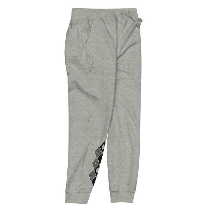 Black and white triangle design fleece joggers product image (3)