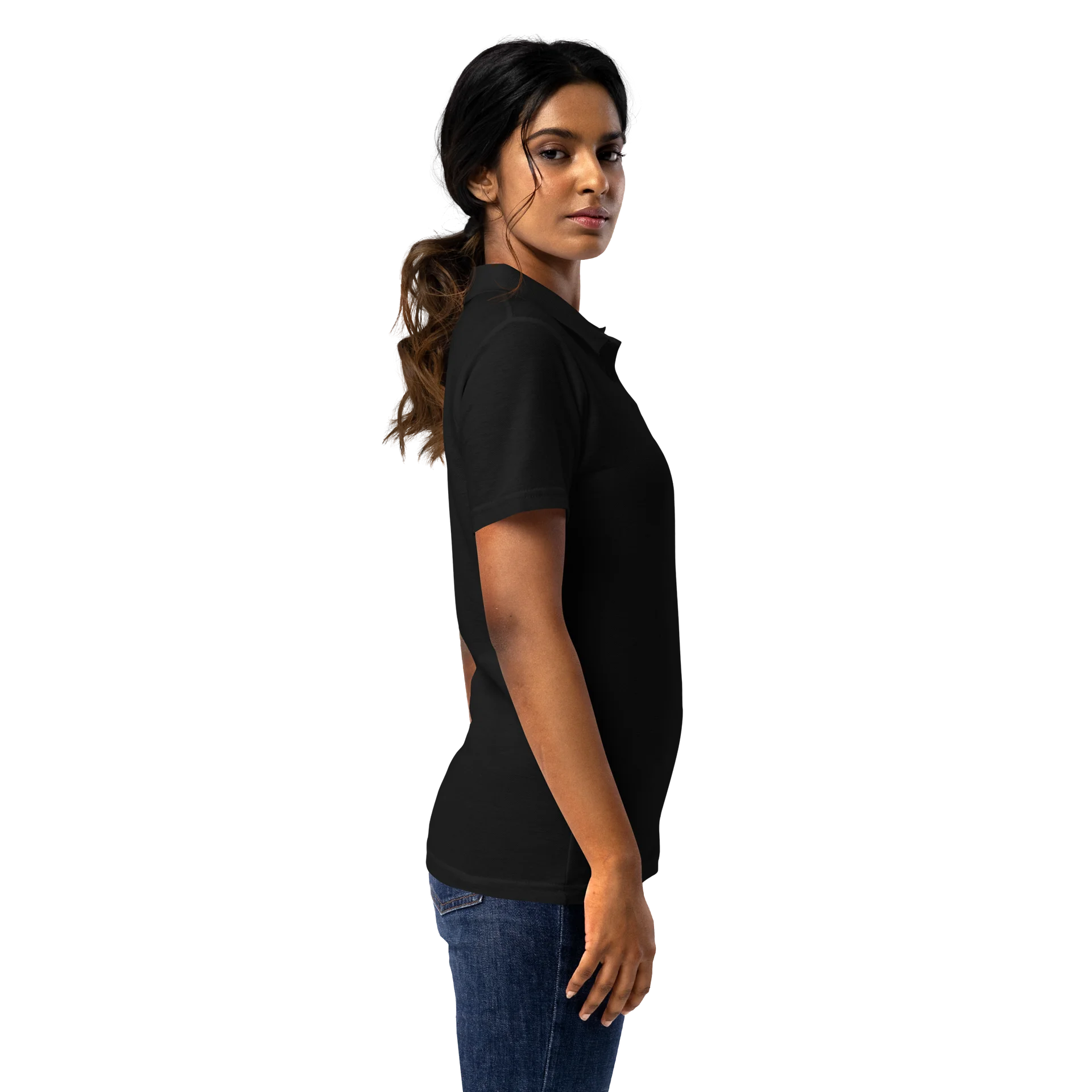 Cat lady Embroidered polo tee product image (6)