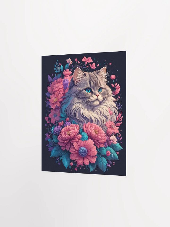 Flower Cat v2 - Poster - Small and Standard Sizes - 8x10-11x14-12x16-16x20 Inches product image (2)