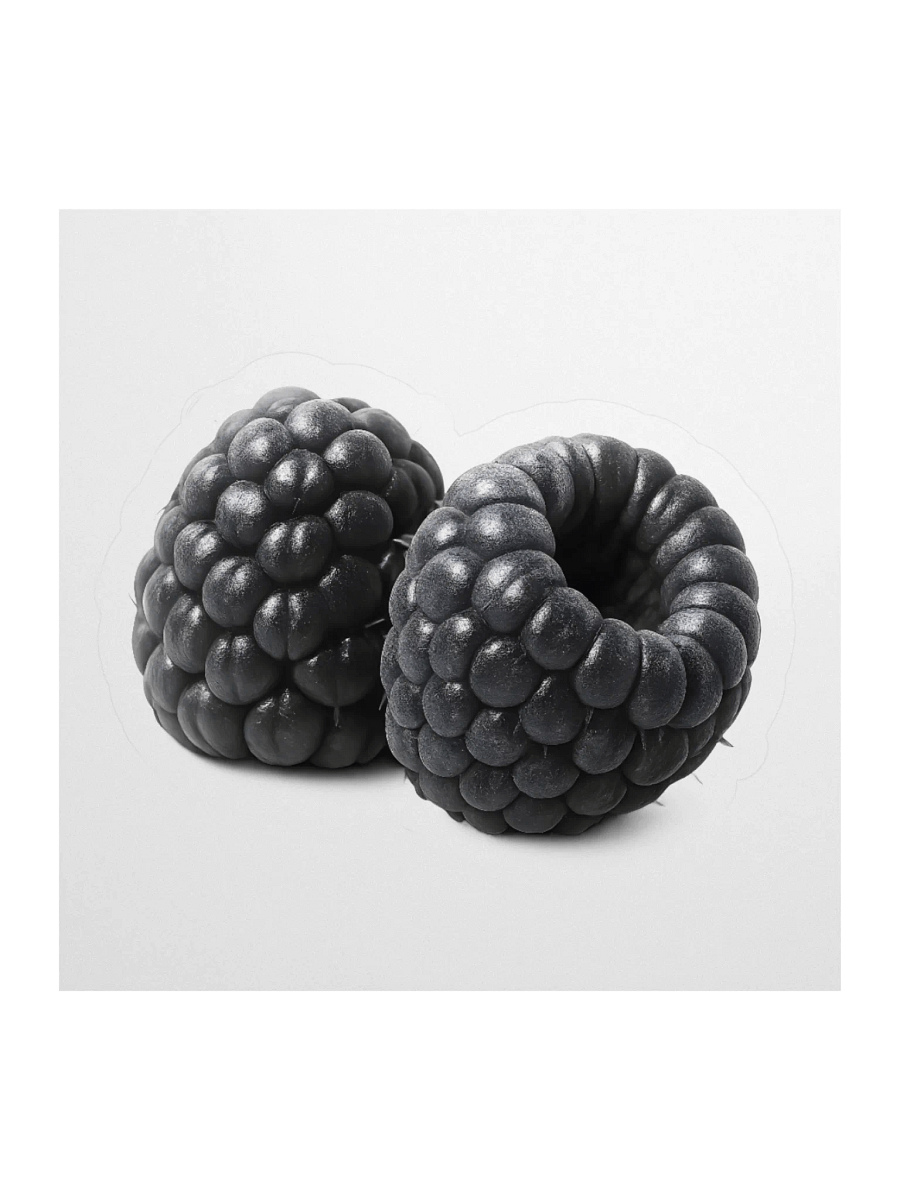 Black Matte Raspberries Sticker product image (1)