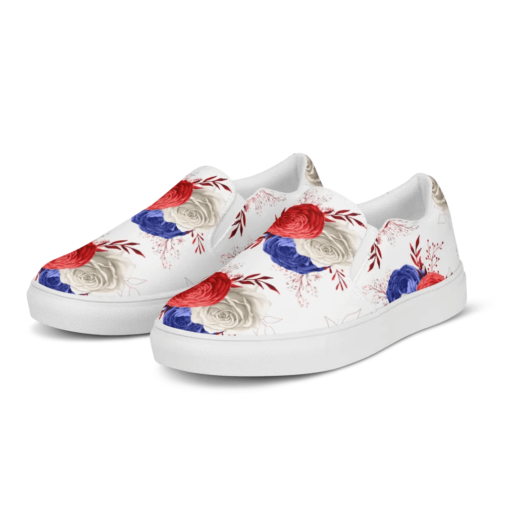 Red, White & Blue Women's Slip-On Canvas Shoes product image (3)