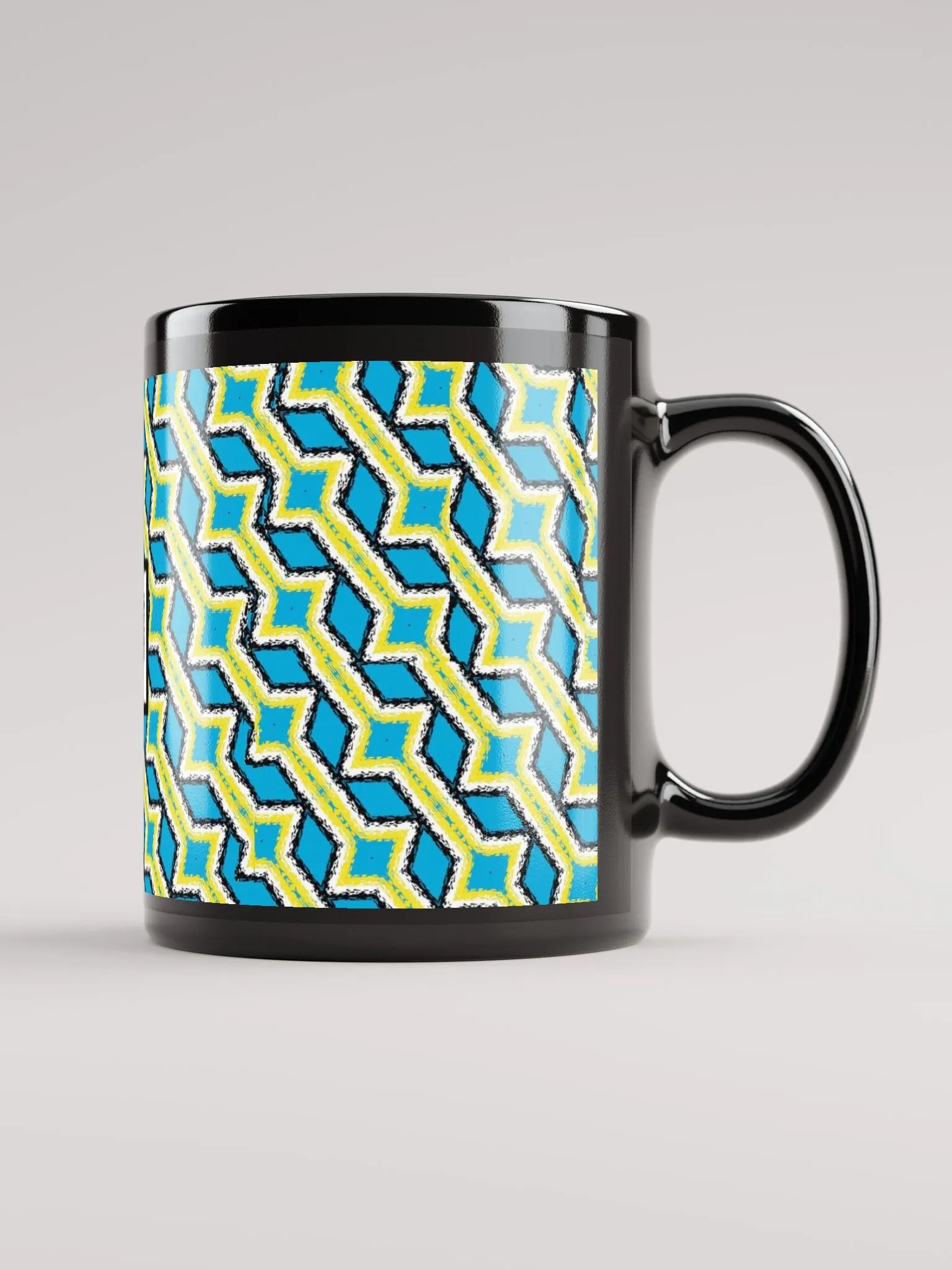 8T Sips Mosaic Black Glossy Mug product image (1)