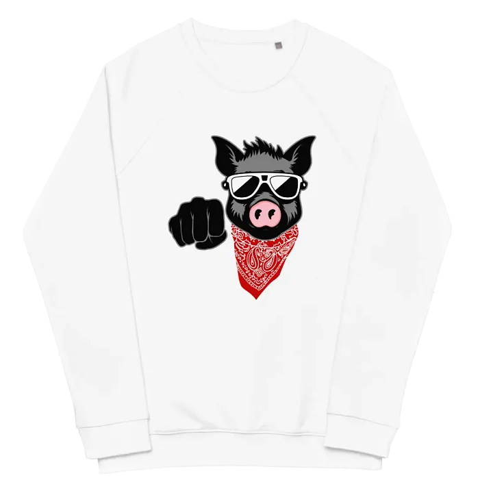 Kinky Fist Pig · organic raglan sweatshirt product image (2)