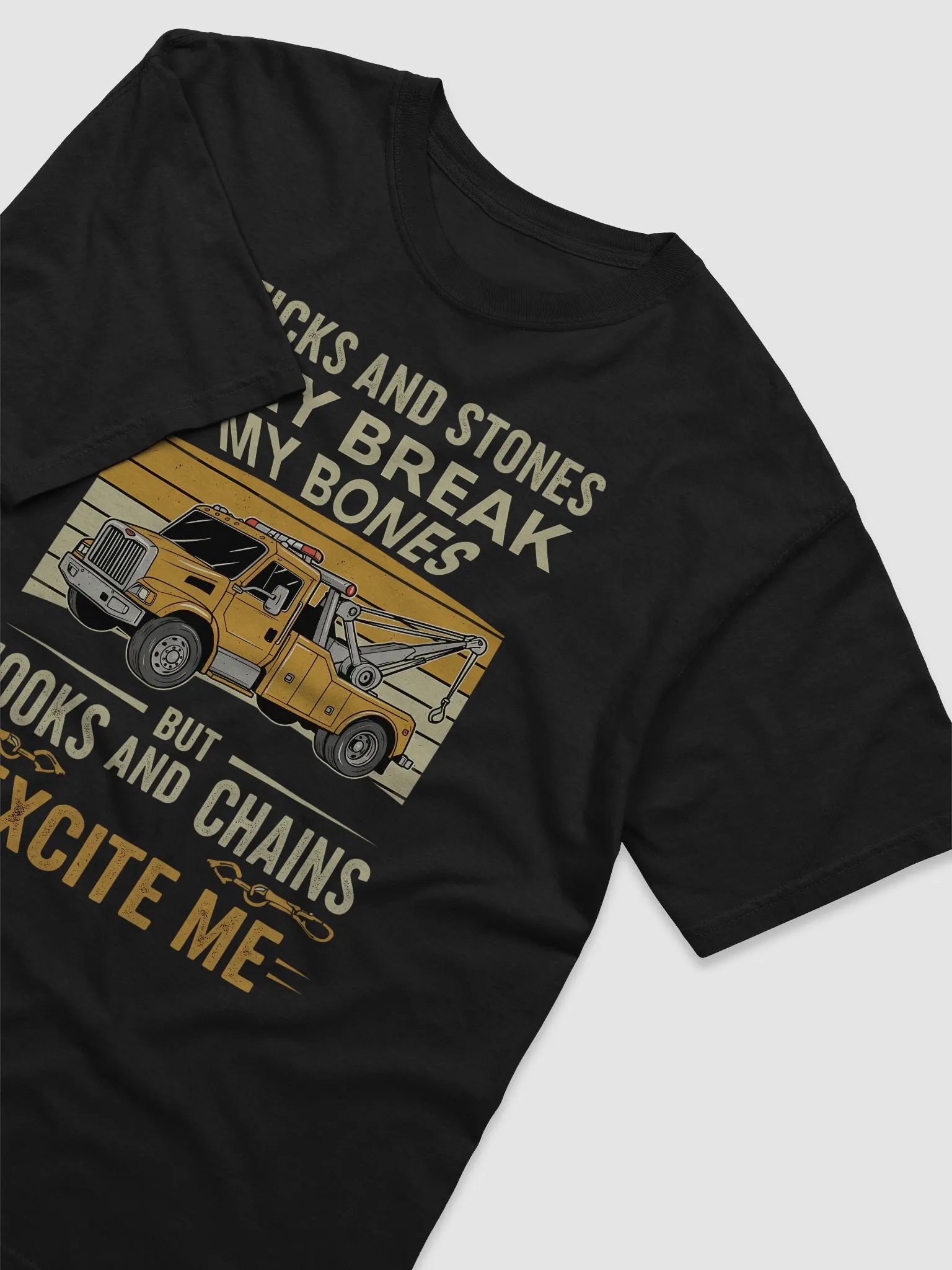 Funny Tow Truck T-Shirt – Hooks and Chains Excite Me – Tow Operator Gift product image (3)
