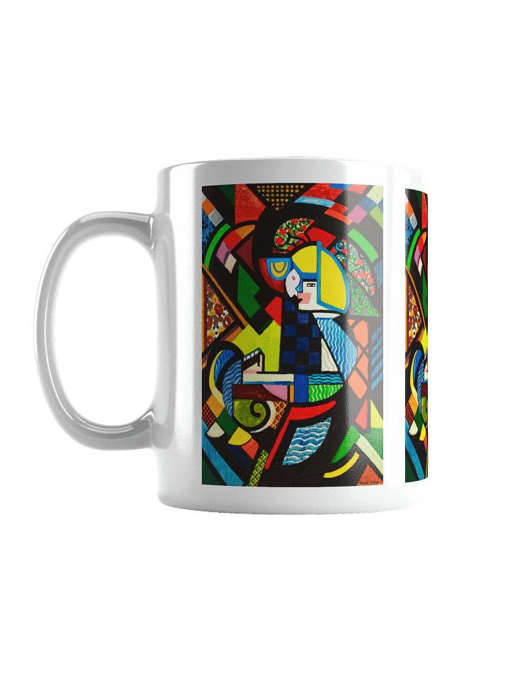 Cubist Abstract Coffee Mug Vibrant Geometric Modern Art Design product image (1)