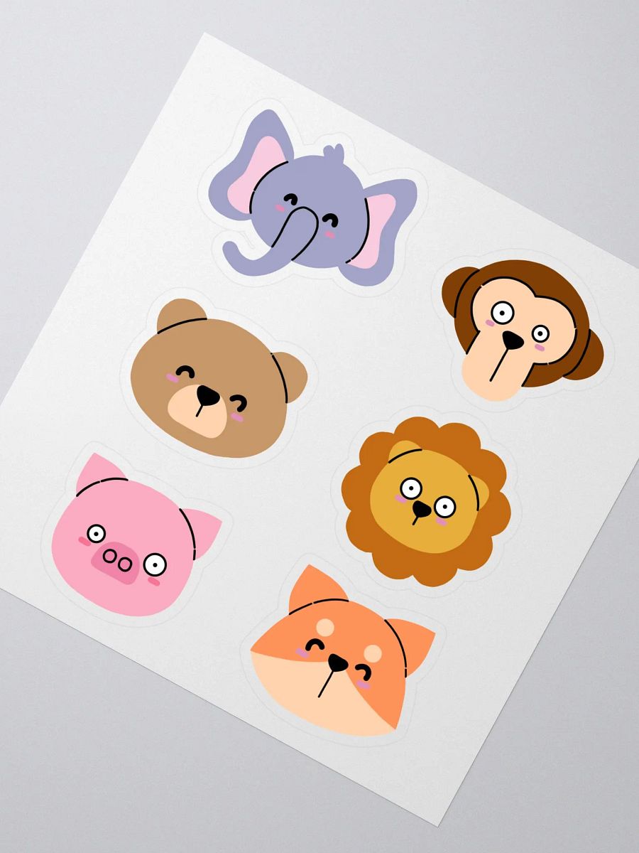 Whimsical Animal Faces Sticker Set product image (2)