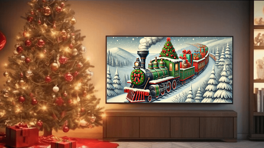 Mesmerizing Christmas Train A Nostalgic Winter Journey - Frame TV V product image (4)