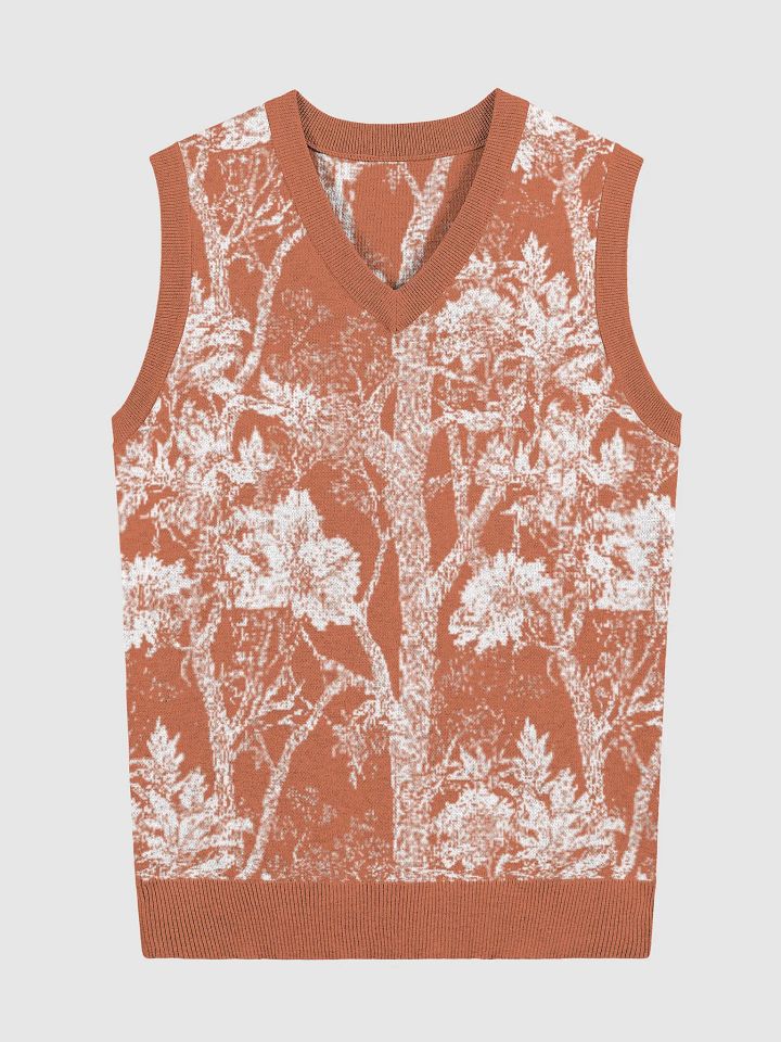 Floral Fusion Knitted V-Neck Vest product image (1)