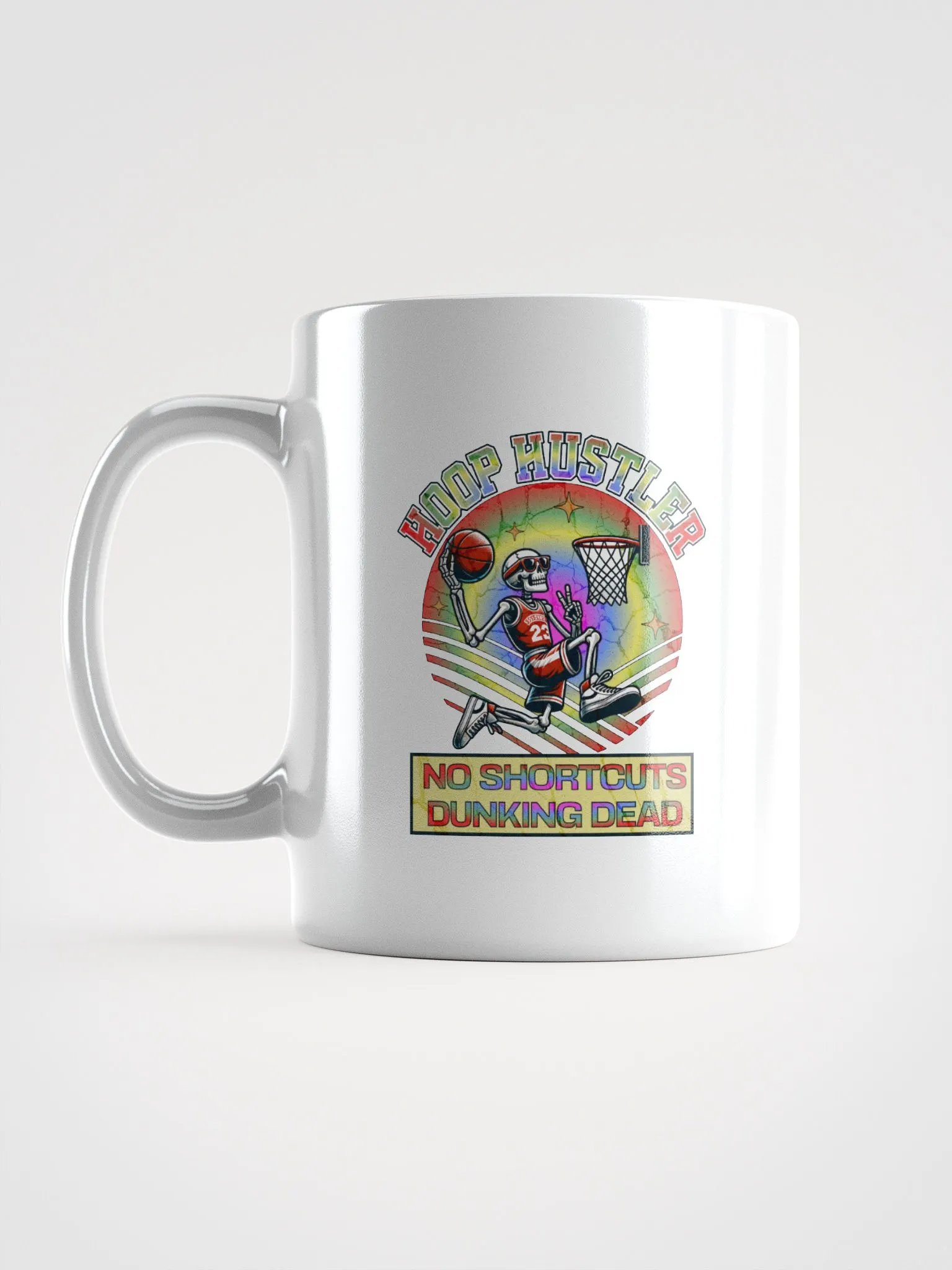 Hoop Hustler No Shortcut Dunking Dead Skeleton Slam Mug product image (1)